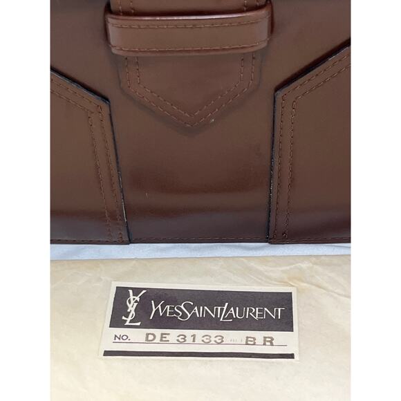 Vintage Yves Saint Laurent Brown Leather Shoulder Bag Model DE 3133 BR 1970-80s - Picture 3 of 16
